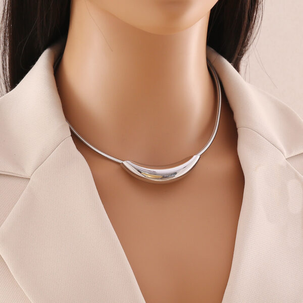 Crescent Stainless Steel Necklace - Image 2