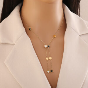 Double Heart Stainless Steel Necklace