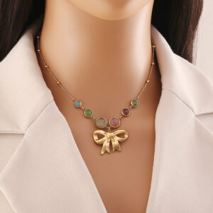 Elegant Bow Charm Necklace