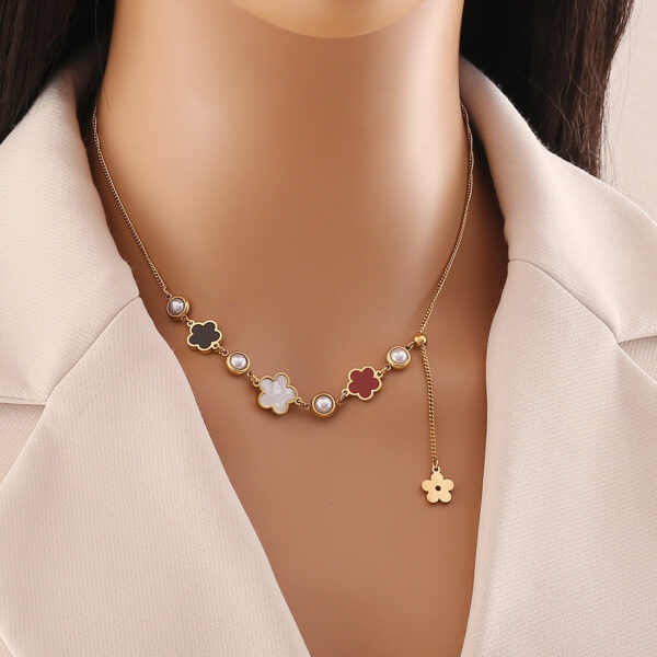 FloraLuxe Charm Stainless Steel Necklace