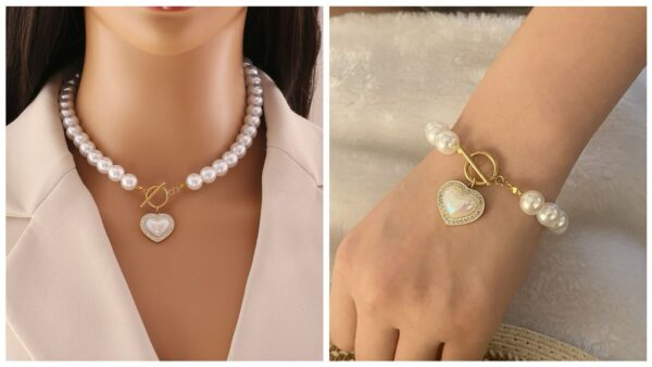 Pearl Embrace Stainless Steel Jewelry Set