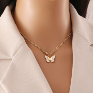 Midnight Bloom Stainless Steel Necklace