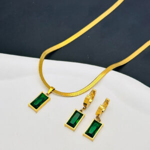 Emerald Aura Stainless Steel Set
