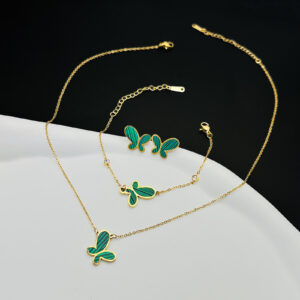 Butterfly Bloom Stainless Steel Jewelry Set